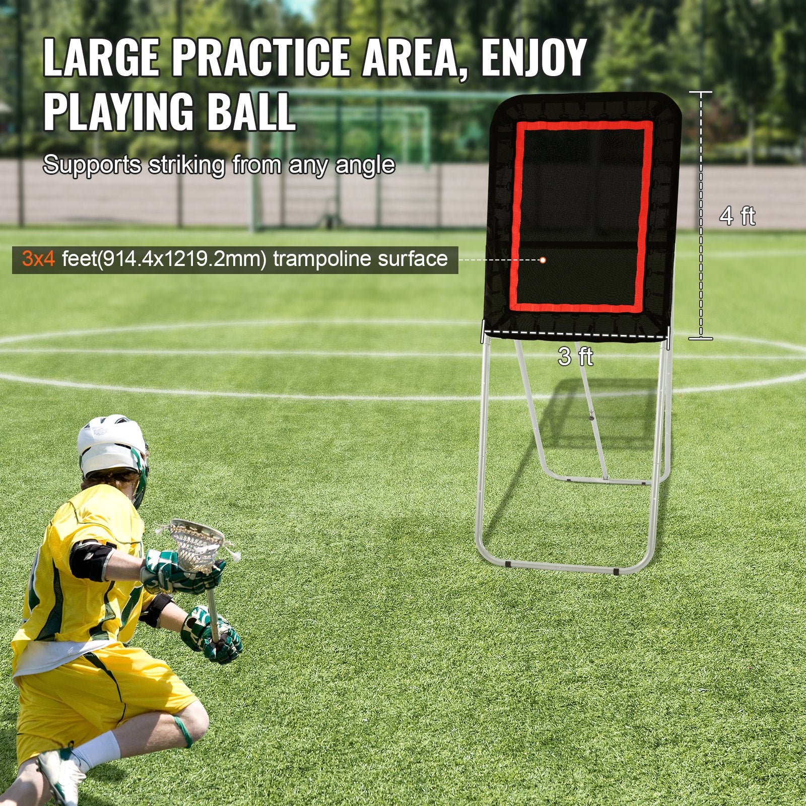 Folding Lacrosse Rebounder for Backyard, 3x4 Ft Volleyball Bounce Back Net, Pitchback Throwback Baseball V952-ZQGQFDWTCBWK30NLVV0
