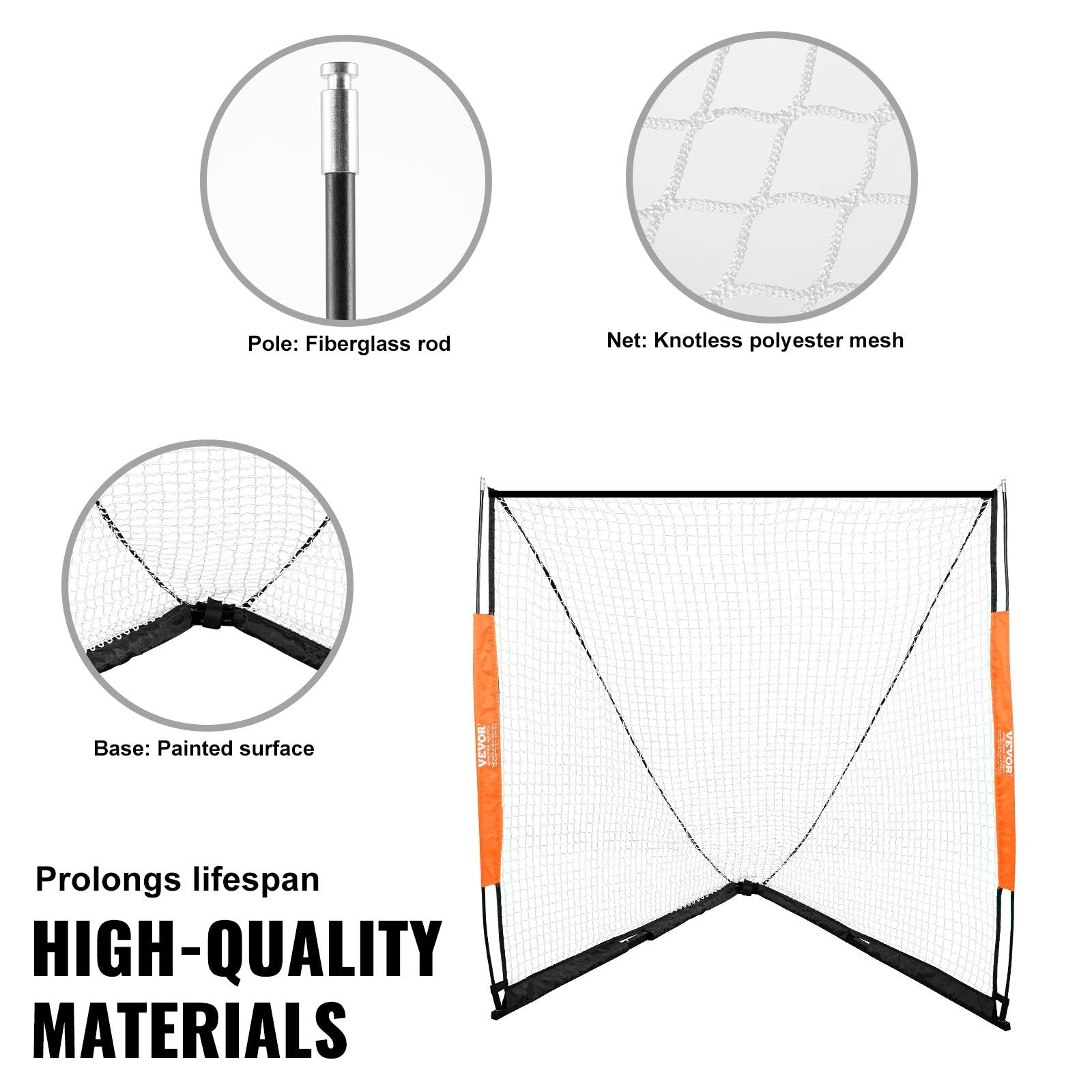Lacrosse Goal, 1.8mx1.8m Lacrosse Net, Portable Lacrosse Goal with Carry Bag, Fiberglass Rod Backyard V952-ZQGQQMBXK66YHXM3MV0