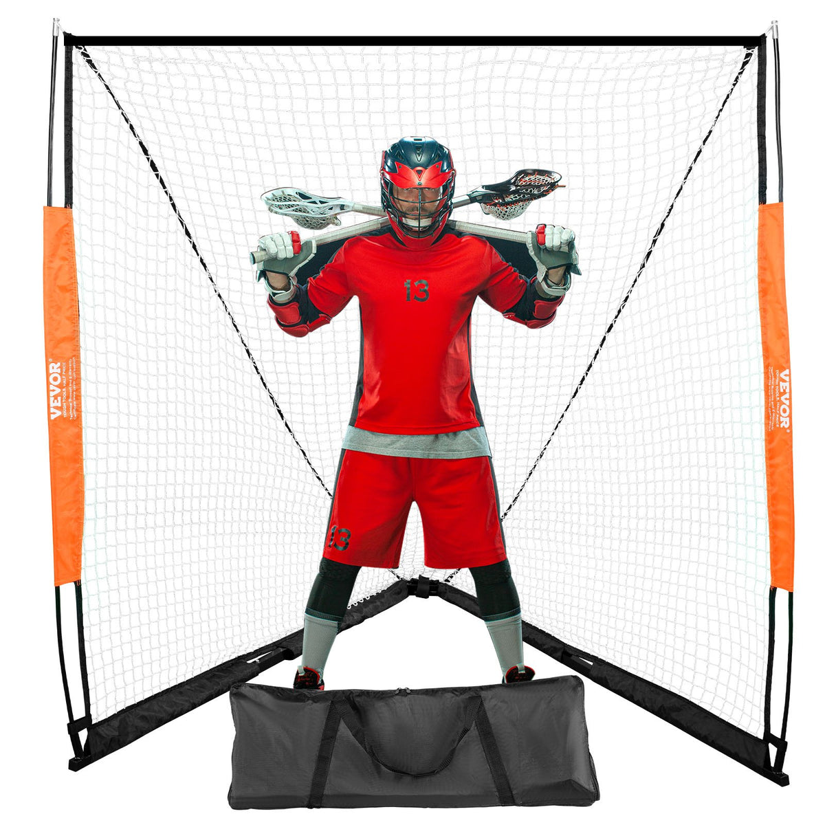 Lacrosse Goal, 1.8mx1.8m Lacrosse Net, Portable Lacrosse Goal with Carry Bag, Fiberglass Rod Backyard V952-ZQGQQMBXK66YHXM3MV0