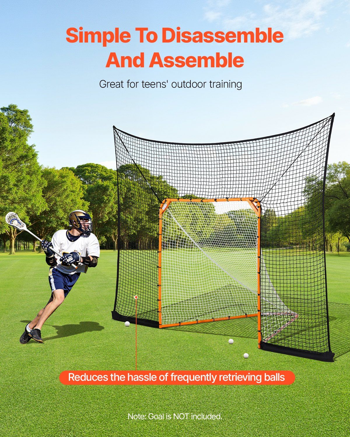 Hockey and Lacrosse Goal Backstop, 12x9 ft Lacrosse Net with Extended Coverage, Quick Easy Setup Complete V952-ZQGQQMTJK1291LY4QV0