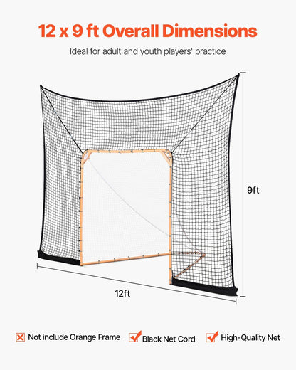 Hockey and Lacrosse Goal Backstop, 12x9 ft Lacrosse Net with Extended Coverage, Quick Easy Setup Complete V952-ZQGQQMTJK1291LY4QV0