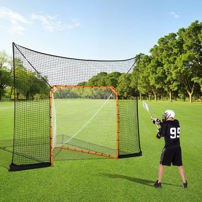 Hockey and Lacrosse Goal Backstop, 12x9 ft Lacrosse Net with Extended Coverage, Quick Easy Setup Complete V952-ZQGQQMTJK1291LY4QV0