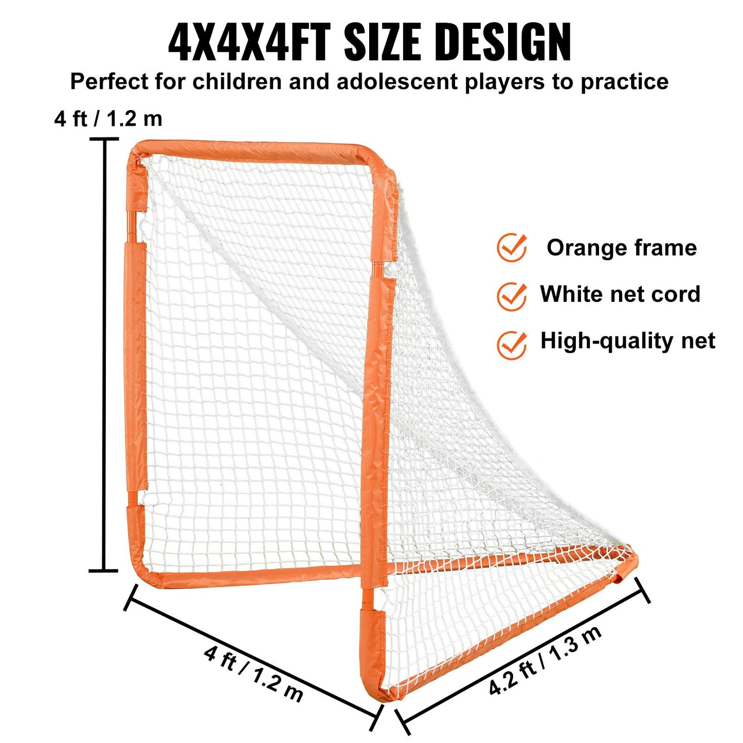Lacrosse Goal, 1.2 mx 1.2 m Small Kids Lacrosse Net, Folding Portable Lacrosse Goal with Carry Bag, Iron V952-ZQGQQMTJK44Y29337V0
