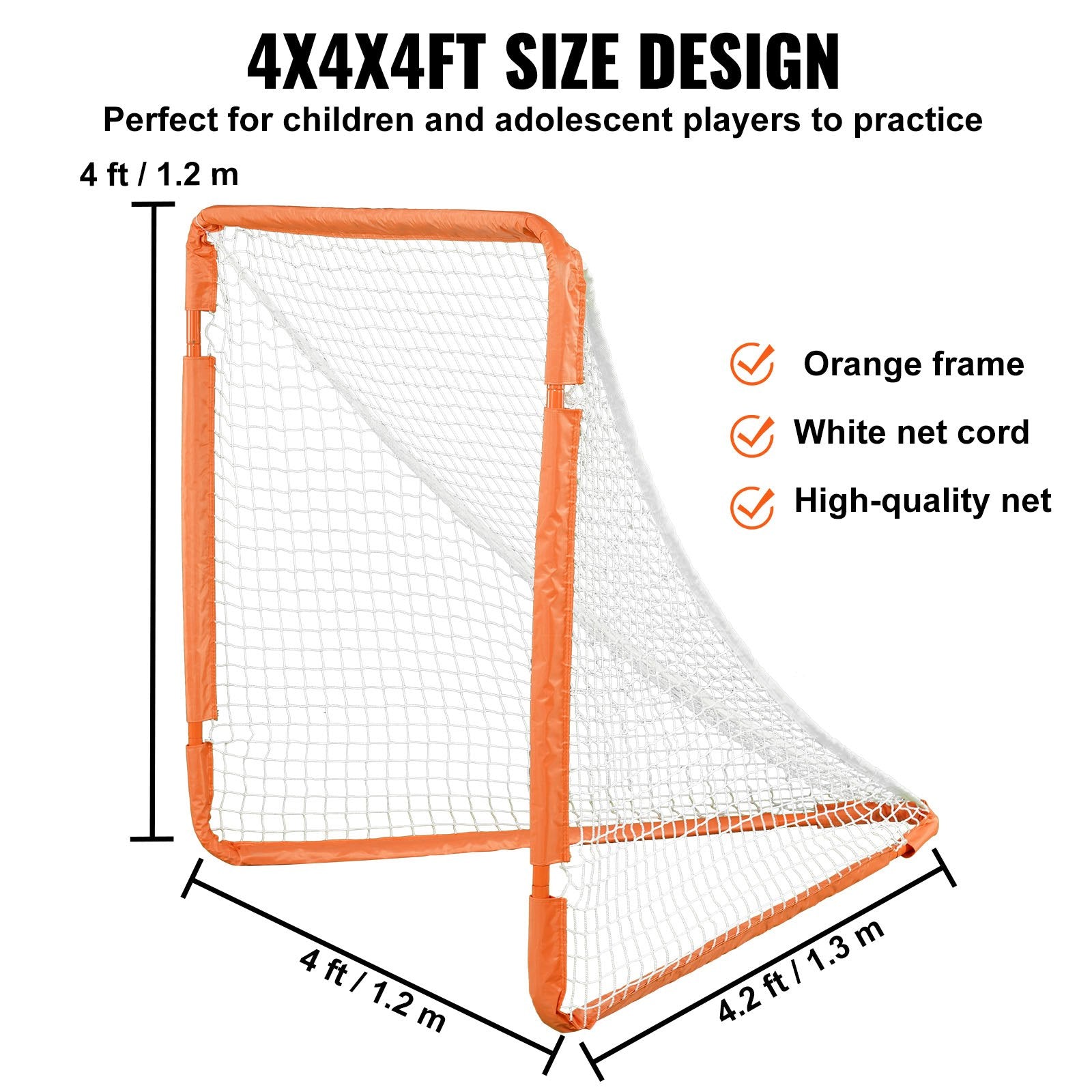 Lacrosse Goal, 1.2 mx 1.2 m Small Kids Lacrosse Net, Folding Portable Lacrosse Goal with Carry Bag, Iron V952-ZQGQQMTJK44Y29337V0