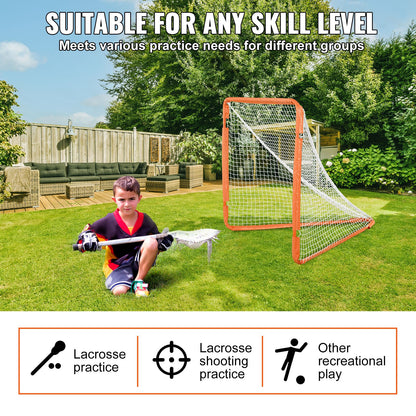 Lacrosse Goal, 1.2 mx 1.2 m Small Kids Lacrosse Net, Folding Portable Lacrosse Goal with Carry Bag, Iron V952-ZQGQQMTJK44Y29337V0