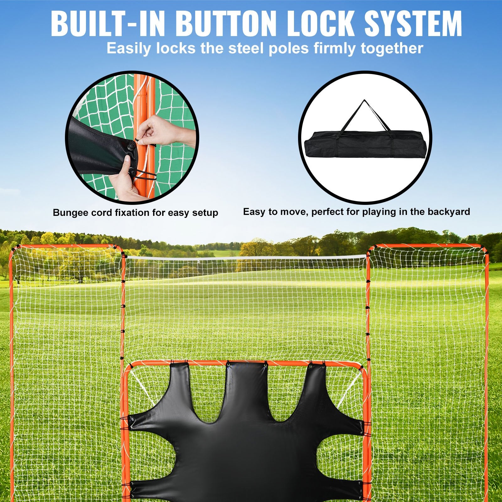 3-IN-1 Lacrosse Goal with Backstop and Target,3.7mx2.7m Lacrosse Net, Steel Frame Backyard Lacrosse Rebounder V952-ZQGQQMTJK66Y43P7FV0