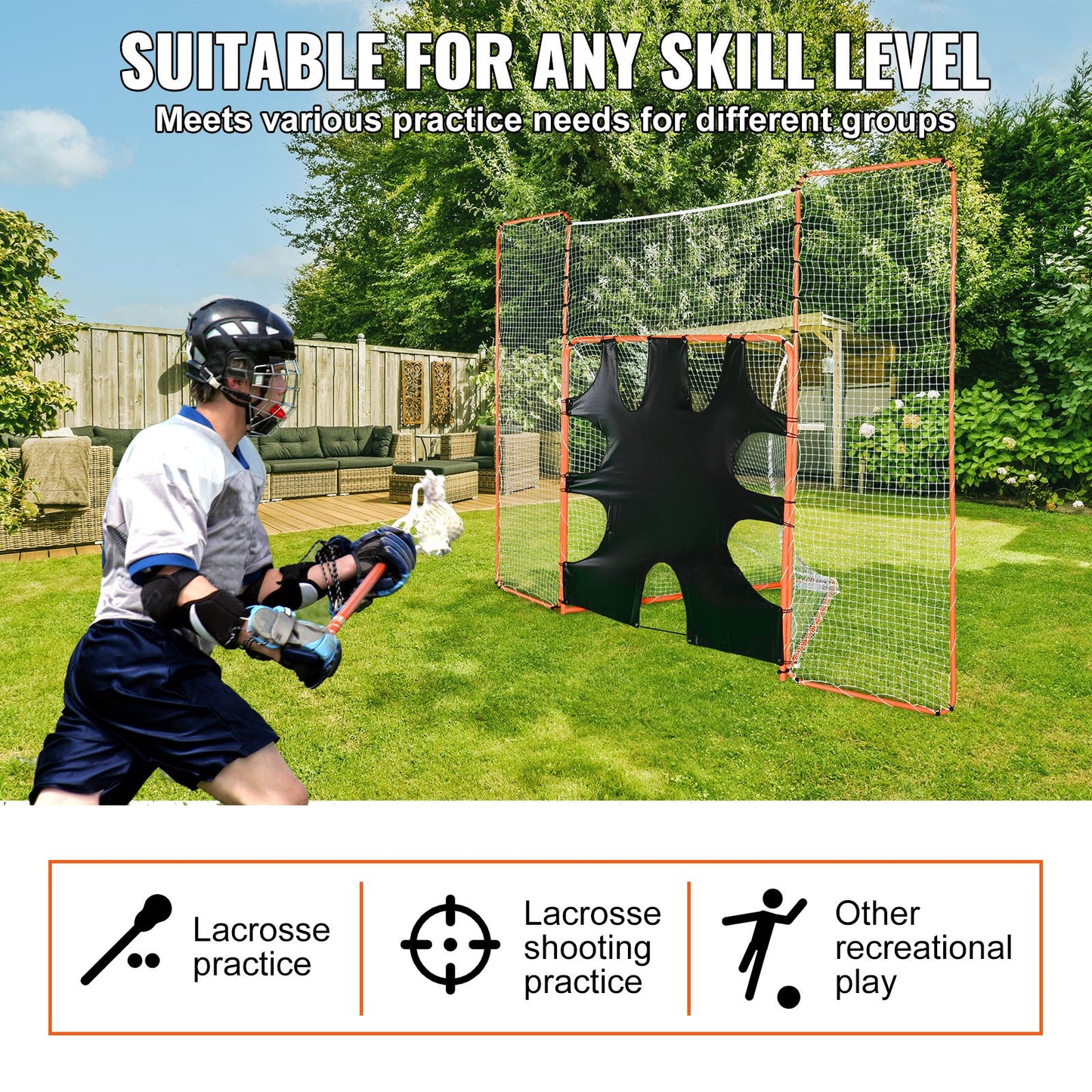3-IN-1 Lacrosse Goal with Backstop and Target,3.7mx2.7m Lacrosse Net, Steel Frame Backyard Lacrosse Rebounder V952-ZQGQQMTJK66Y43P7FV0