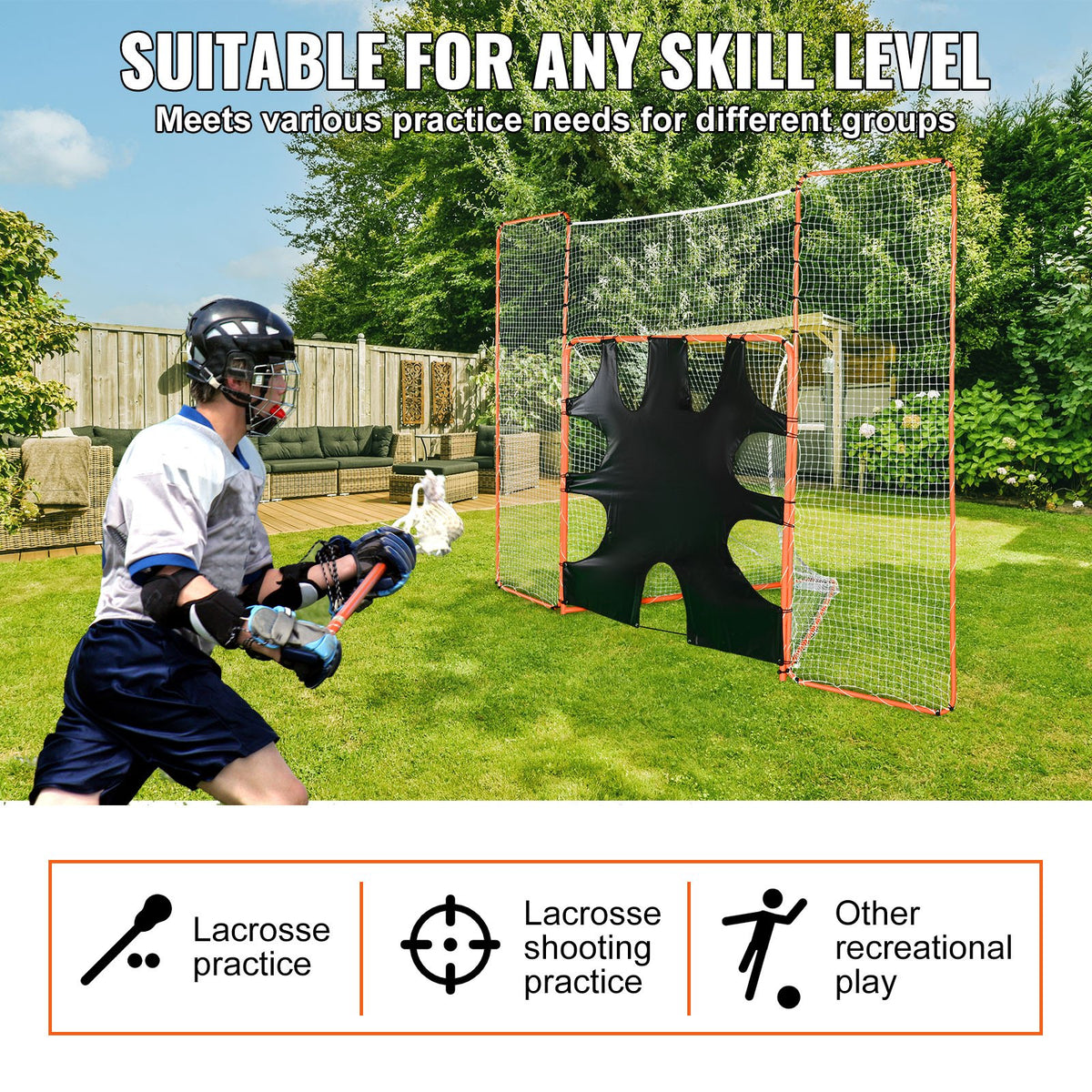 3-IN-1 Lacrosse Goal with Backstop and Target,3.7mx2.7m Lacrosse Net, Steel Frame Backyard Lacrosse Rebounder V952-ZQGQQMTJK66Y43P7FV0