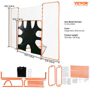 3-IN-1 Lacrosse Goal with Backstop and Target,3.7mx2.7m Lacrosse Net, Steel Frame Backyard Lacrosse Rebounder V952-ZQGQQMTJK66Y43P7FV0