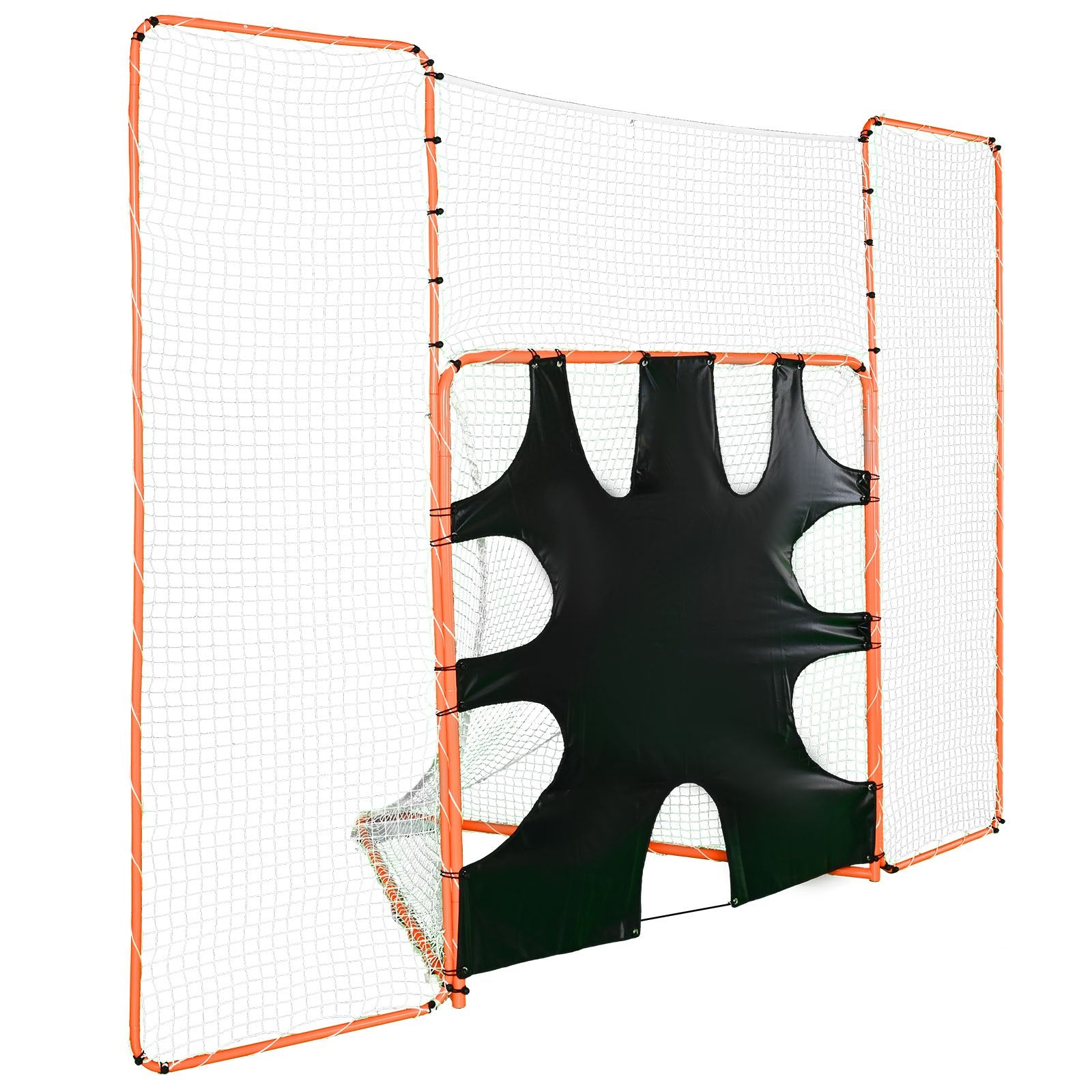 3-IN-1 Lacrosse Goal with Backstop and Target,3.7mx2.7m Lacrosse Net, Steel Frame Backyard Lacrosse Rebounder V952-ZQGQQMTJK66Y43P7FV0