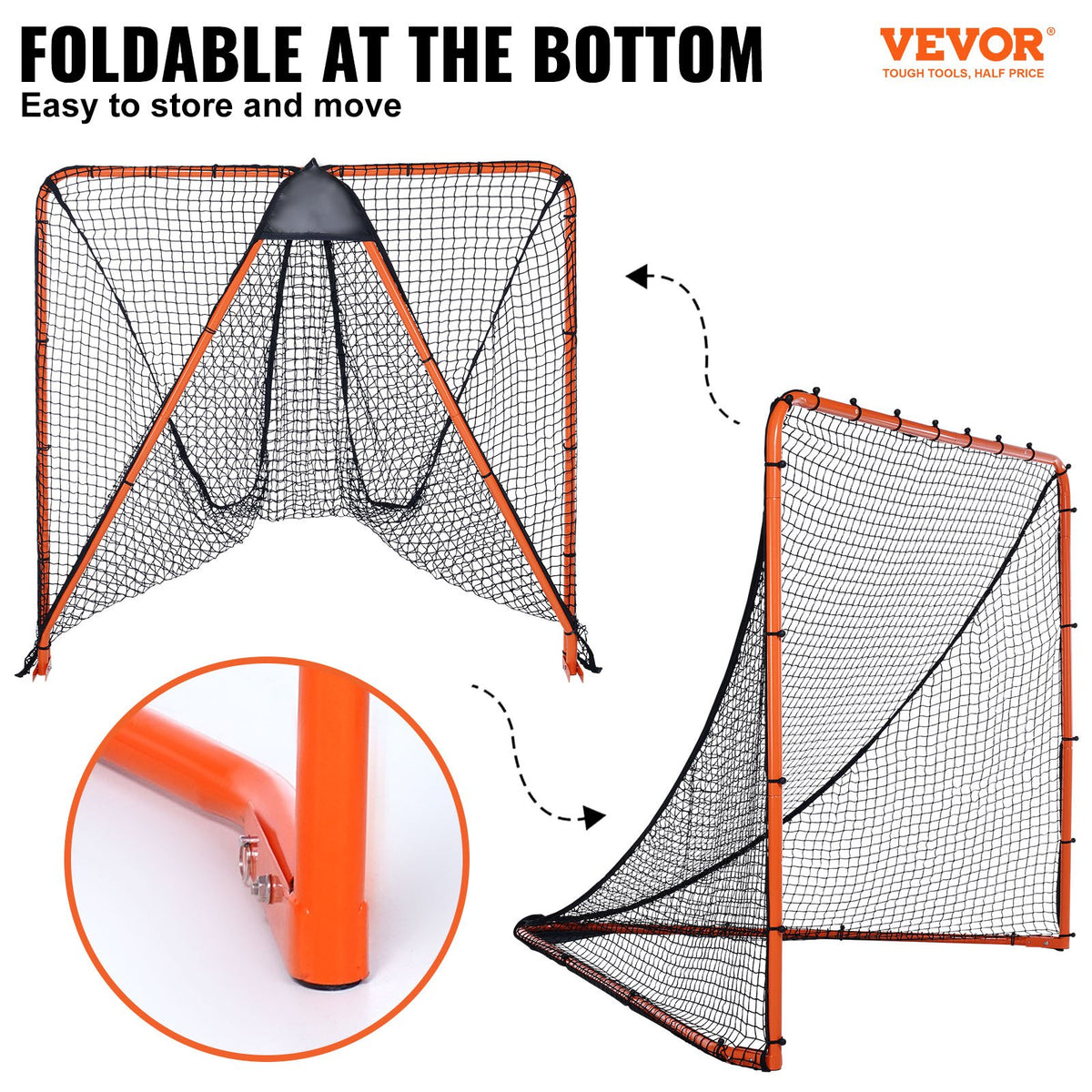 Lacrosse Goal, 1.8mx1.8m Lacrosse Net, Folding Portable Backyard Lacrosse Training Equipment, Steel Frame V952-ZQGQQMTJK66YHI8WOV0