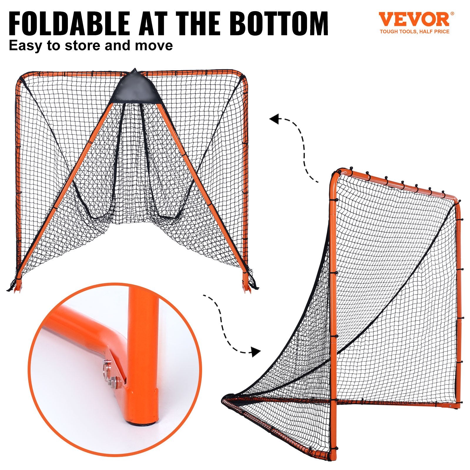 Lacrosse Goal, 1.8mx1.8m Lacrosse Net, Folding Portable Backyard Lacrosse Training Equipment, Steel Frame V952-ZQGQQMTJK66YHI8WOV0