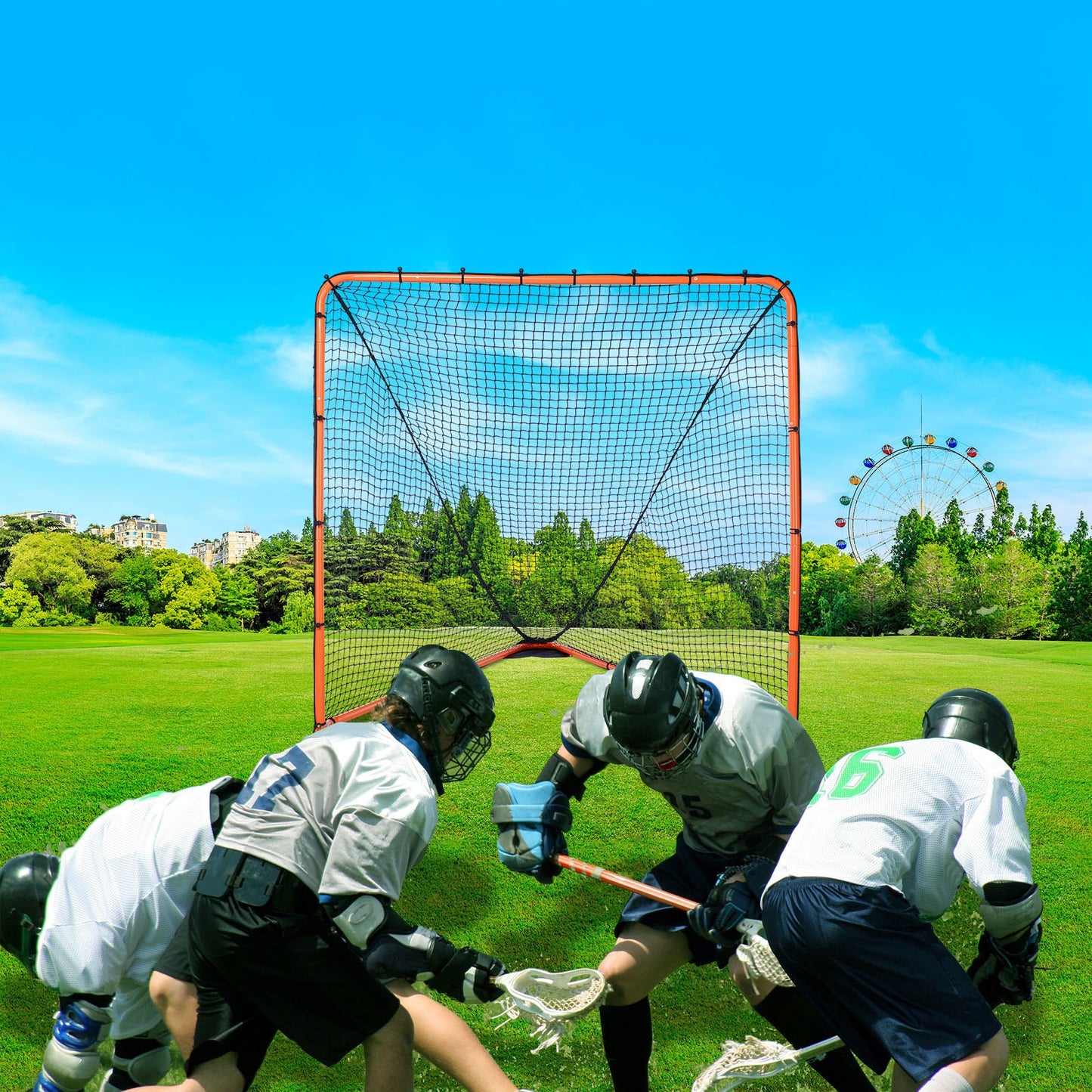 Lacrosse Goal, 1.8mx1.8m Lacrosse Net, Folding Portable Backyard Lacrosse Training Equipment, Steel Frame V952-ZQGQQMTJK66YHI8WOV0