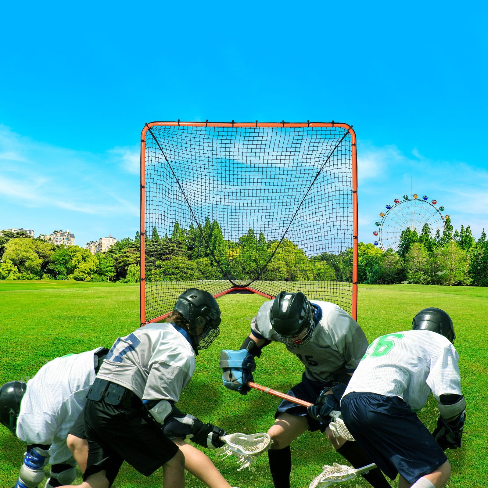 Lacrosse Goal, 1.8mx1.8m Lacrosse Net, Folding Portable Backyard Lacrosse Training Equipment, Steel Frame V952-ZQGQQMTJK66YHI8WOV0