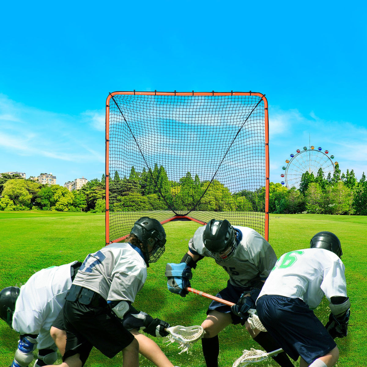 Lacrosse Goal, 1.8mx1.8m Lacrosse Net, Folding Portable Backyard Lacrosse Training Equipment, Steel Frame V952-ZQGQQMTJK66YHI8WOV0