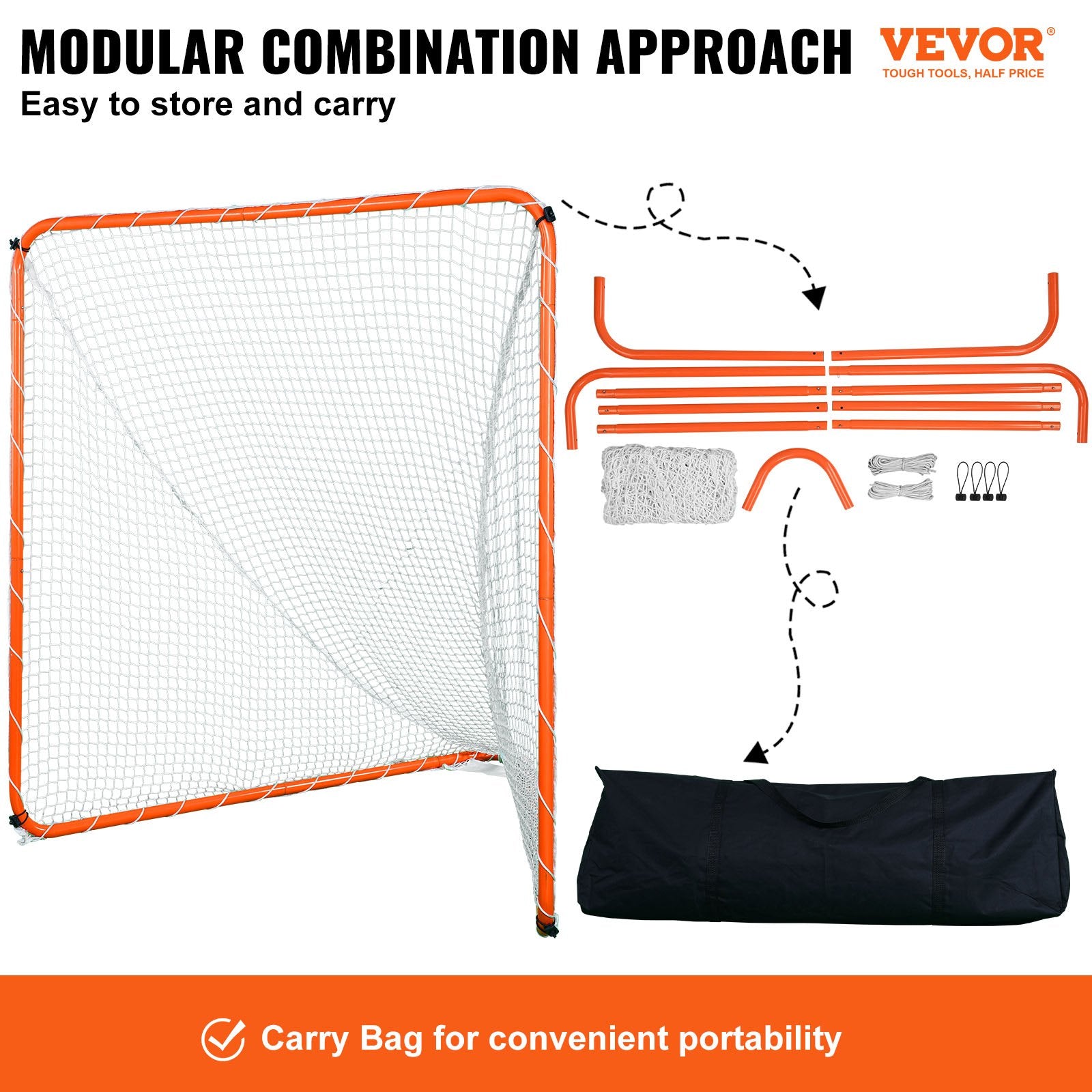 Lacrosse Goal, 6' x 6' Lacrosse Net, Steel Frame Backyard Lacrosse Training Equipment, Portable Lacrosse Goal V952-ZQGQQMTJK66YIO3RGV0