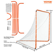 Lacrosse Goal, 6' x 6' Lacrosse Net, Steel Frame Backyard Lacrosse Training Equipment, Portable Lacrosse Goal V952-ZQGQQMTJK66YIO3RGV0