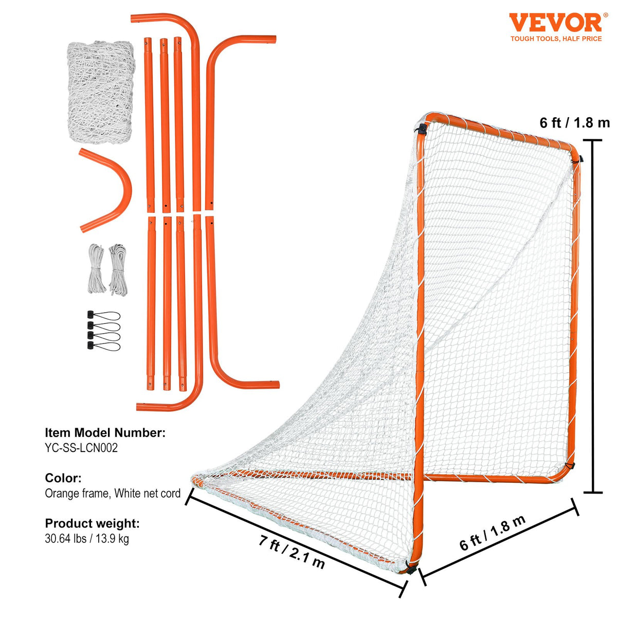 Lacrosse Goal, 6' x 6' Lacrosse Net, Steel Frame Backyard Lacrosse Training Equipment, Portable Lacrosse Goal V952-ZQGQQMTJK66YIO3RGV0