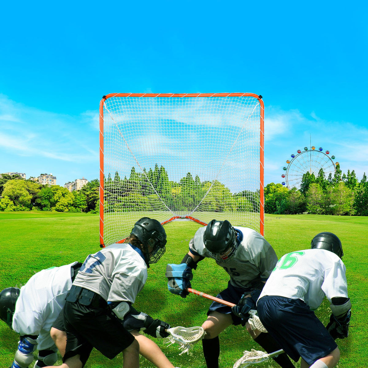 Lacrosse Goal, 6' x 6' Lacrosse Net, Steel Frame Backyard Lacrosse Training Equipment, Portable Lacrosse Goal V952-ZQGQQMTJK66YIO3RGV0