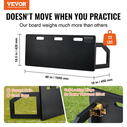 Soccer Rebounder Board, 100x40 cm Portable Soccer Wall with 2 Angles Rebound, Foldable HDPE Kickback Rebound V952-ZQHDBHDPE401ECPEMV0
