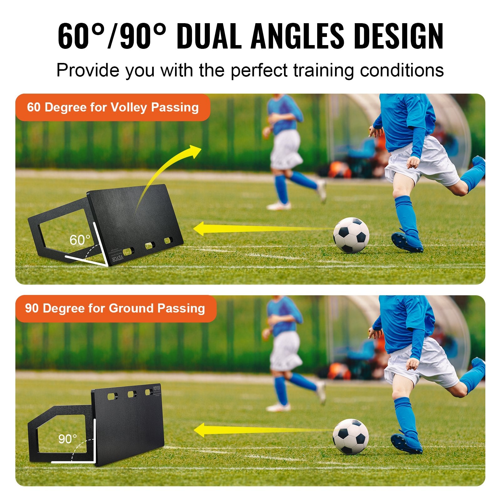 Soccer Rebounder Board, 100x40 cm Portable Soccer Wall with 2 Angles Rebound, Foldable HDPE Kickback Rebound V952-ZQHDBHDPE401ECPEMV0
