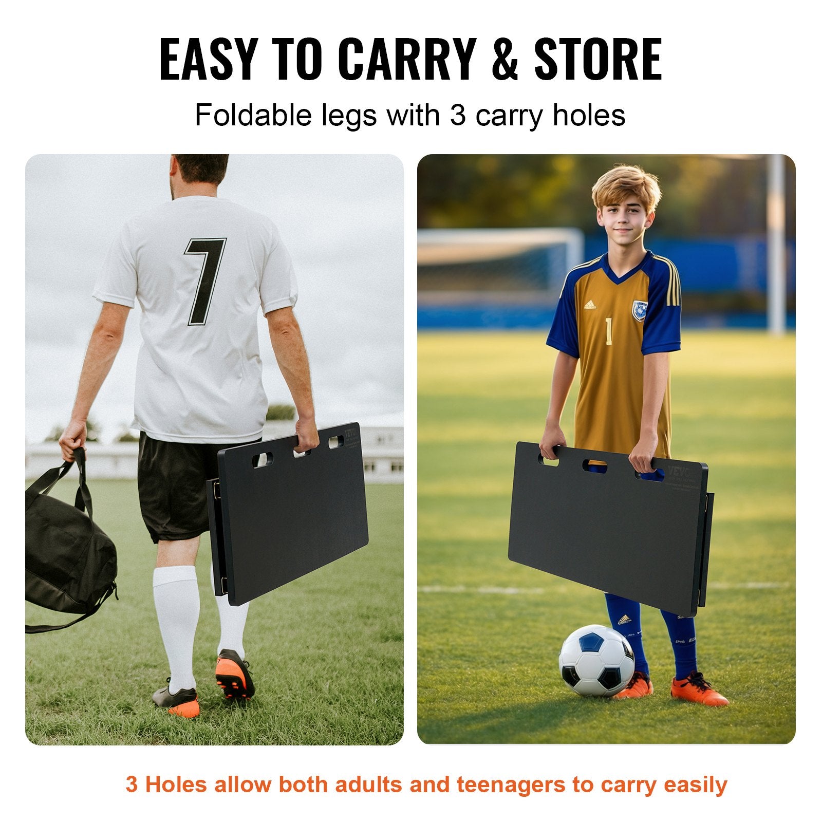 Soccer Rebounder Board, 100x40 cm Portable Soccer Wall with 2 Angles Rebound, Foldable HDPE Kickback Rebound V952-ZQHDBHDPE401ECPEMV0