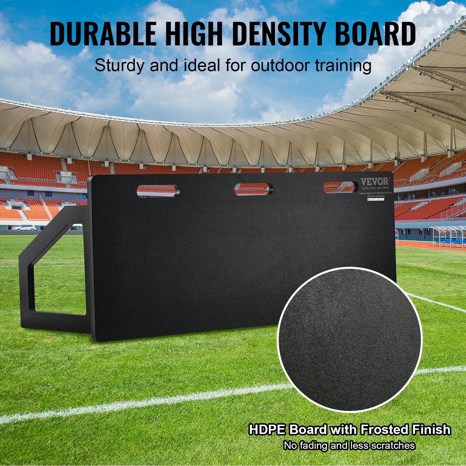 Soccer Rebounder Board, 115x45 cm Portable Soccer Wall with 2 Angles Rebound, Foldable HDPE Kickback Rebound V952-ZQHDBHDPE451MXKRDV0