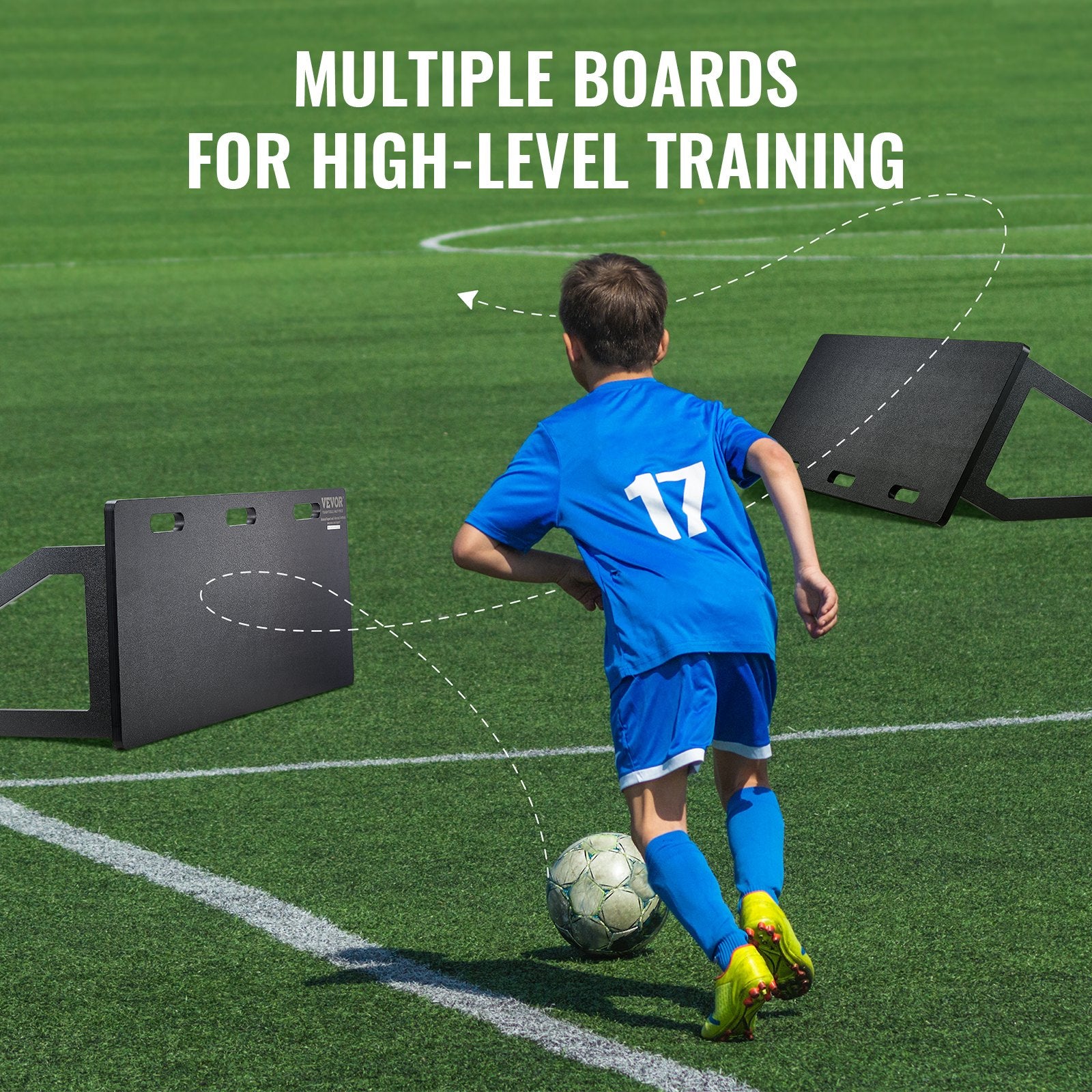 Soccer Rebounder Board, 115x45 cm Portable Soccer Wall with 2 Angles Rebound, Foldable HDPE Kickback Rebound V952-ZQHDBHDPE451MXKRDV0