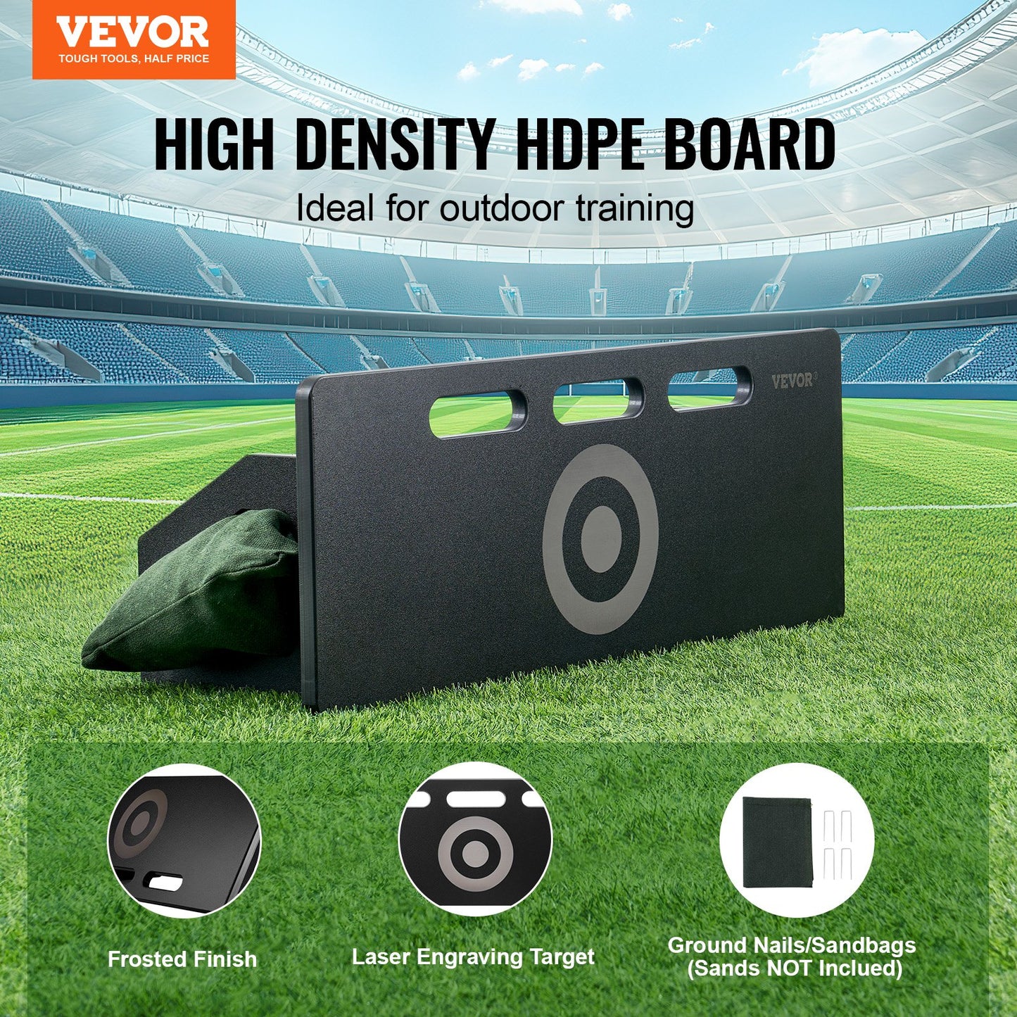 Soccer Rebounder Board, 32"X12" Portable Soccer Wall with 2 Angles Rebound, Foldable HDPE Kickback Rebound V952-ZQHDBHDPEL32Z6HCXV0