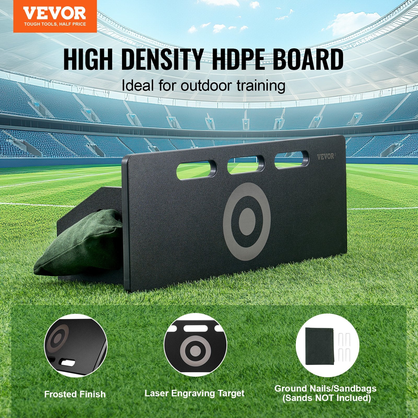 Soccer Rebounder Board, 32"X12" Portable Soccer Wall with 2 Angles Rebound, Foldable HDPE Kickback Rebound V952-ZQHDBHDPEL32Z6HCXV0