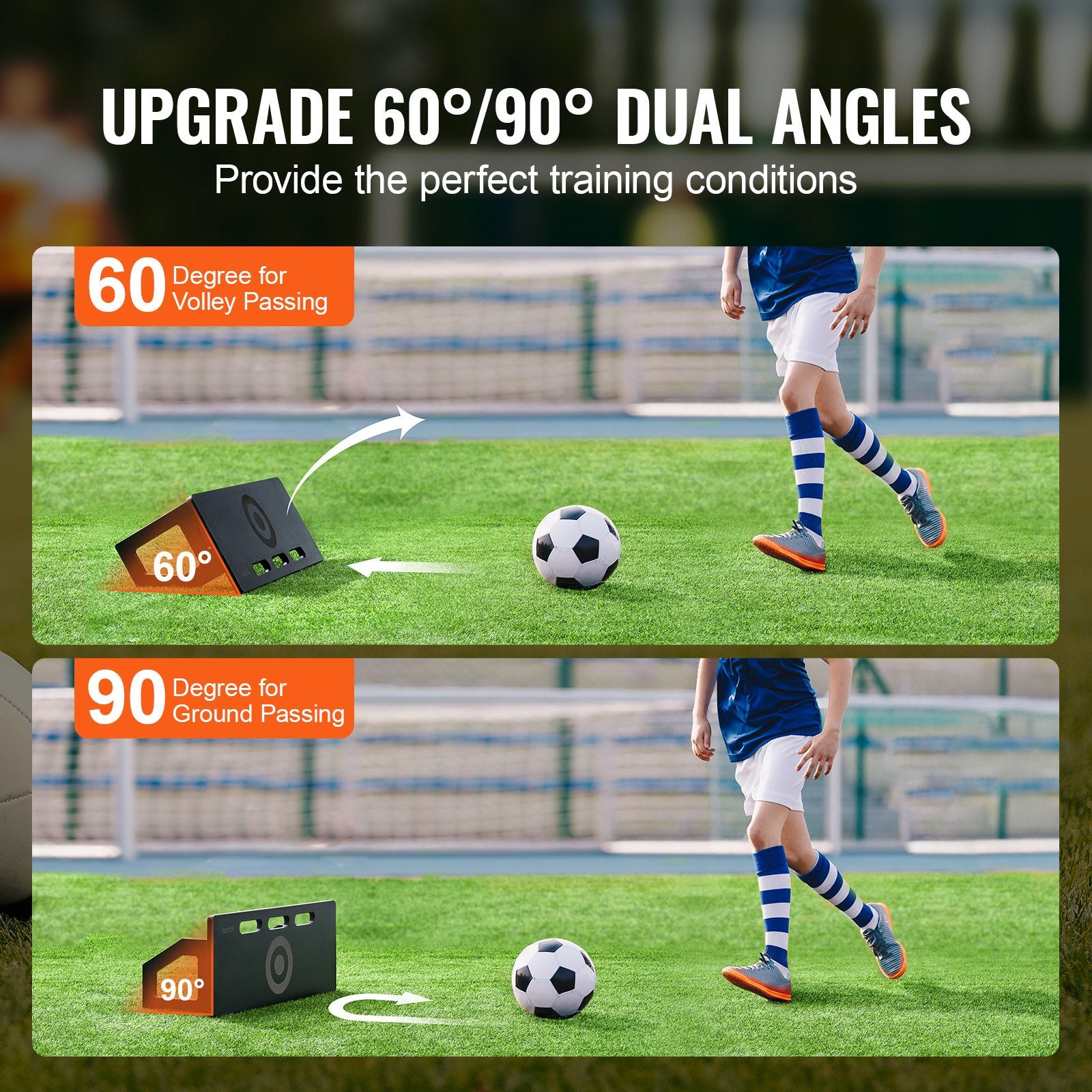 Soccer Rebounder Board, 32"X12" Portable Soccer Wall with 2 Angles Rebound, Foldable HDPE Kickback Rebound V952-ZQHDBHDPEL32Z6HCXV0
