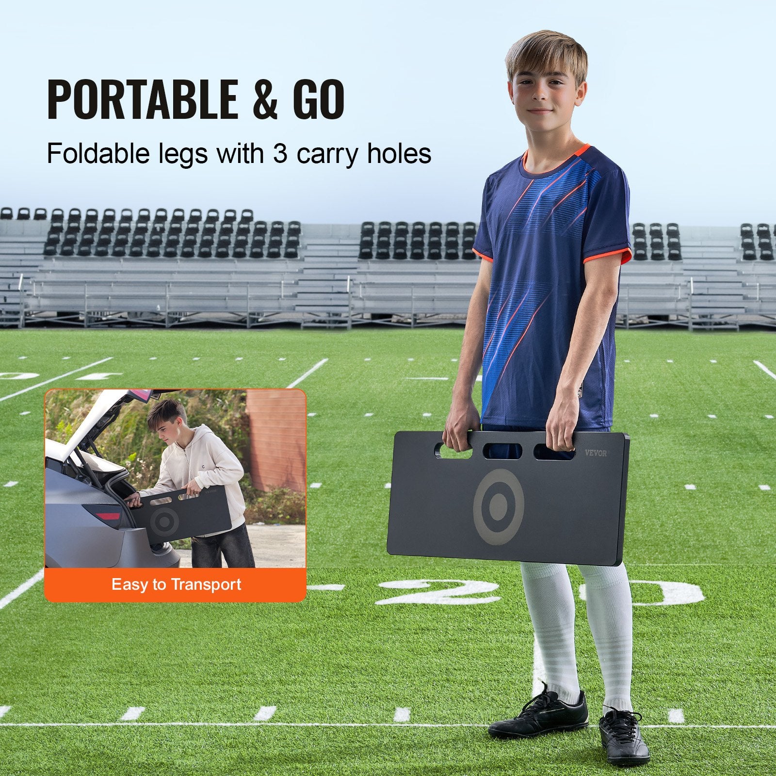 Soccer Rebounder Board, 32"X12" Portable Soccer Wall with 2 Angles Rebound, Foldable HDPE Kickback Rebound V952-ZQHDBHDPEL32Z6HCXV0