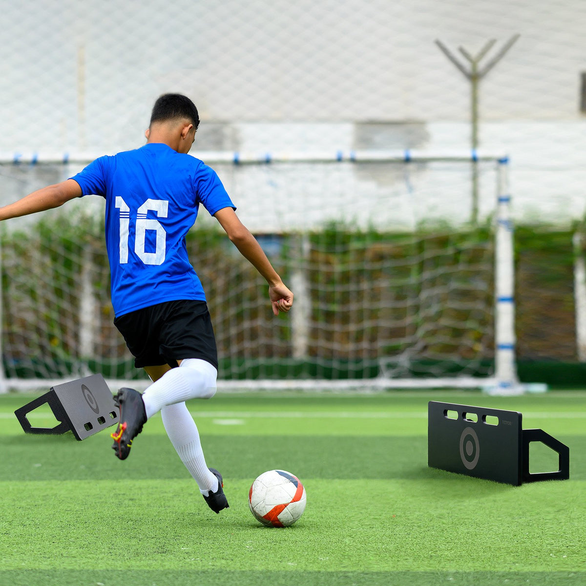 Soccer Rebounder Board, 32"X12" Portable Soccer Wall with 2 Angles Rebound, Foldable HDPE Kickback Rebound V952-ZQHDBHDPEL32Z6HCXV0