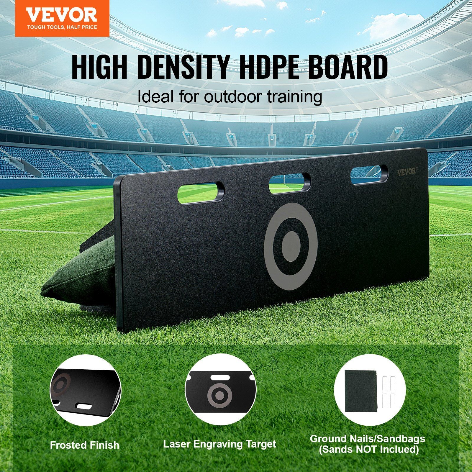 Soccer Rebounder Board, 40"X12" Portable Soccer Wall with 2 Angles Rebound, Foldable HDPE Kickback Rebound V952-ZQHDBHDPEL40B7CZKV0