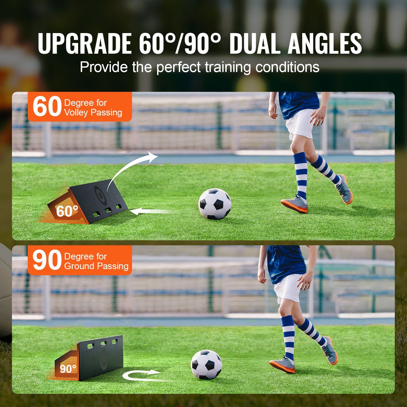 Soccer Rebounder Board, 40"X12" Portable Soccer Wall with 2 Angles Rebound, Foldable HDPE Kickback Rebound V952-ZQHDBHDPEL40B7CZKV0