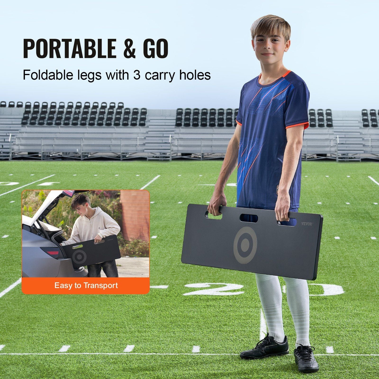 Soccer Rebounder Board, 40"X12" Portable Soccer Wall with 2 Angles Rebound, Foldable HDPE Kickback Rebound V952-ZQHDBHDPEL40B7CZKV0