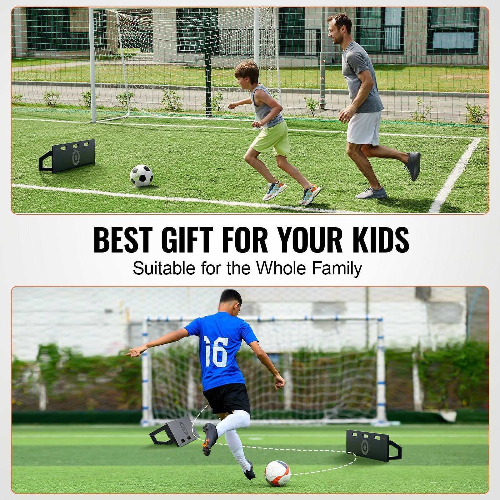Soccer Rebounder Board, 40"X12" Portable Soccer Wall with 2 Angles Rebound, Foldable HDPE Kickback Rebound V952-ZQHDBHDPEL40B7CZKV0