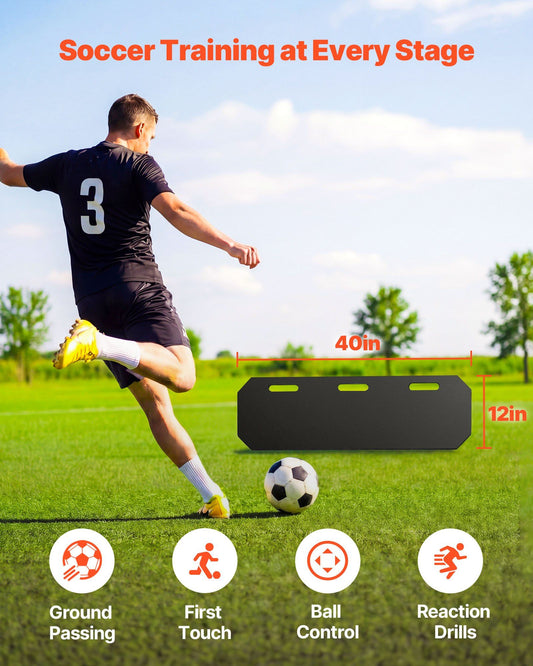 Soccer Rebounder Board, 1000 x 300 mm Portable Soccer Rebound Wall, HDPE Sports Kick Back Trainer, 3 V952-ZQHDBHDPEL40FASLS001V0