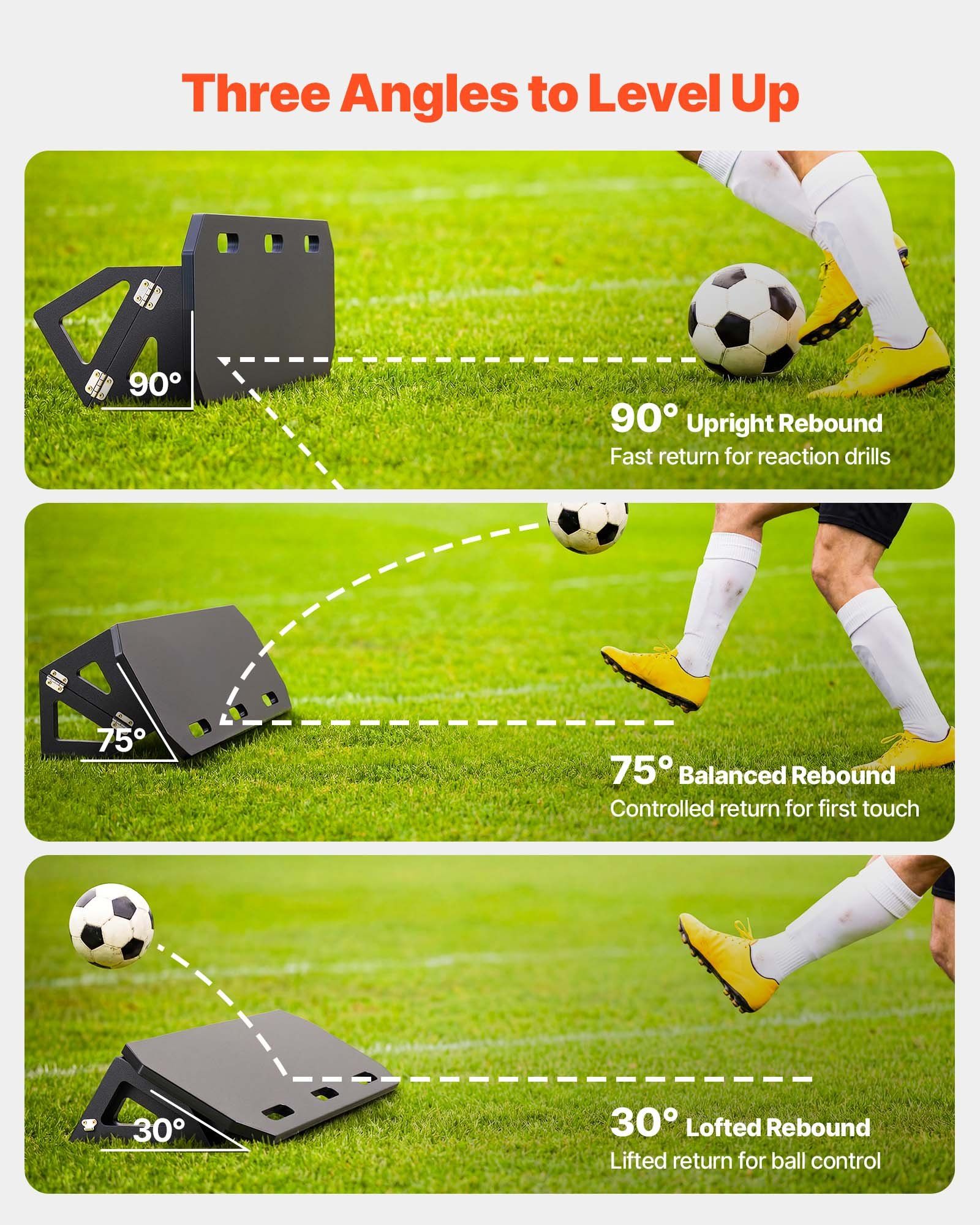 Soccer Rebounder Board, 1000 x 300 mm Portable Soccer Rebound Wall, HDPE Sports Kick Back Trainer, 3 V952-ZQHDBHDPEL40FASLS001V0