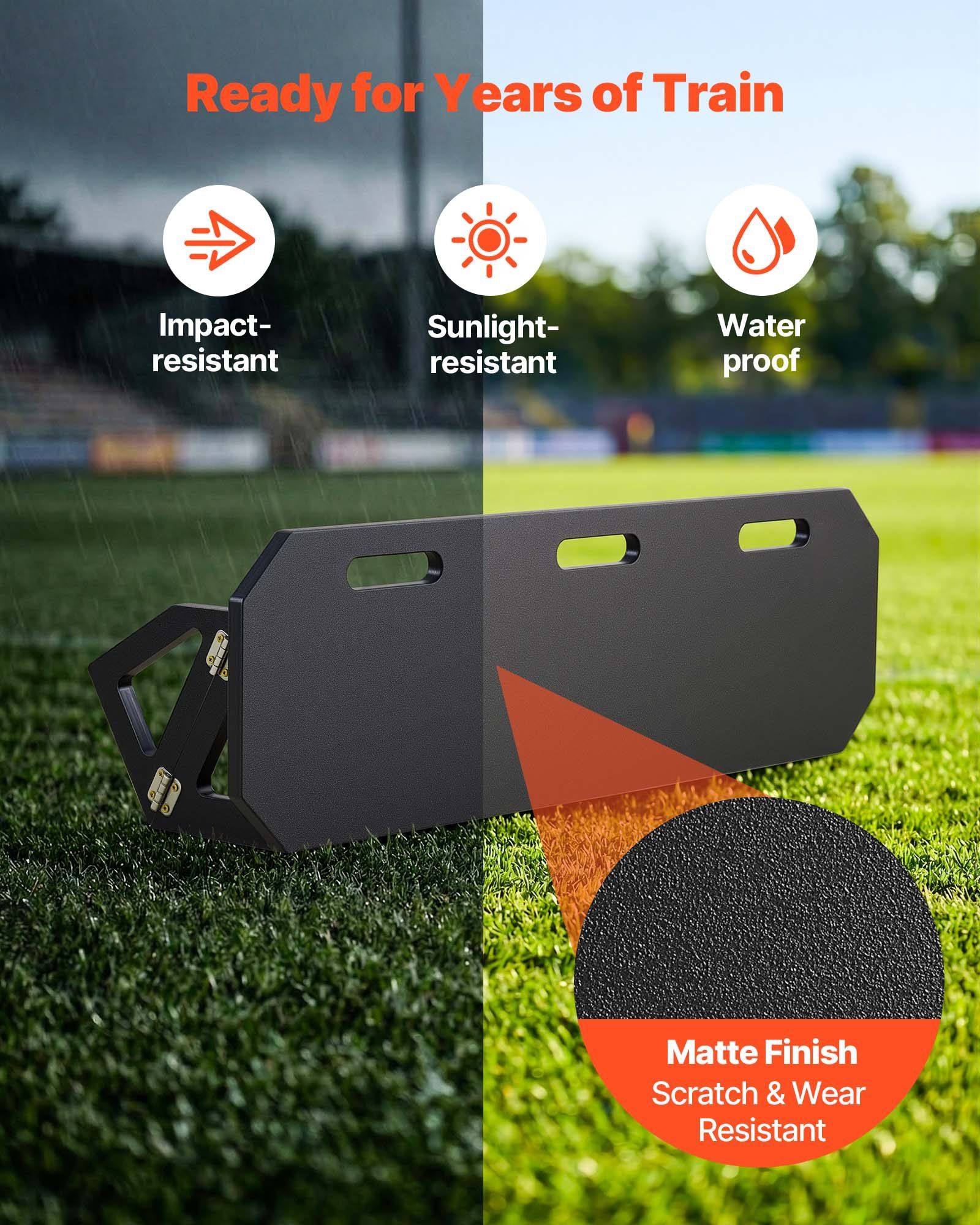 Soccer Rebounder Board, 1000 x 300 mm Portable Soccer Rebound Wall, HDPE Sports Kick Back Trainer, 3 V952-ZQHDBHDPEL40FASLS001V0