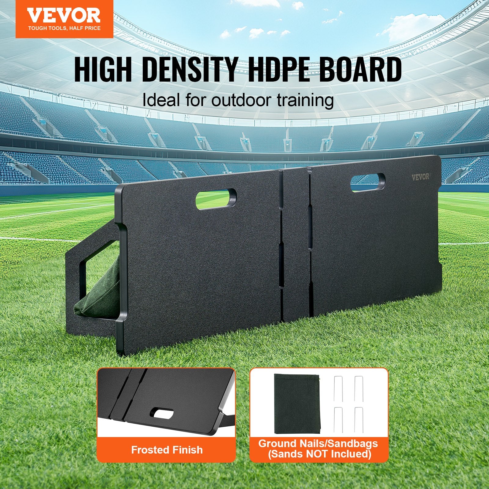 Soccer Rebounder Board, 45"X13" Portable Soccer Wall with 2 Angles Rebound, Foldable HDPE Kickback Rebound V952-ZQHDBHDPEL45RXNTKV0