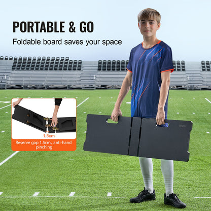 Soccer Rebounder Board, 45"X13" Portable Soccer Wall with 2 Angles Rebound, Foldable HDPE Kickback Rebound V952-ZQHDBHDPEL45RXNTKV0