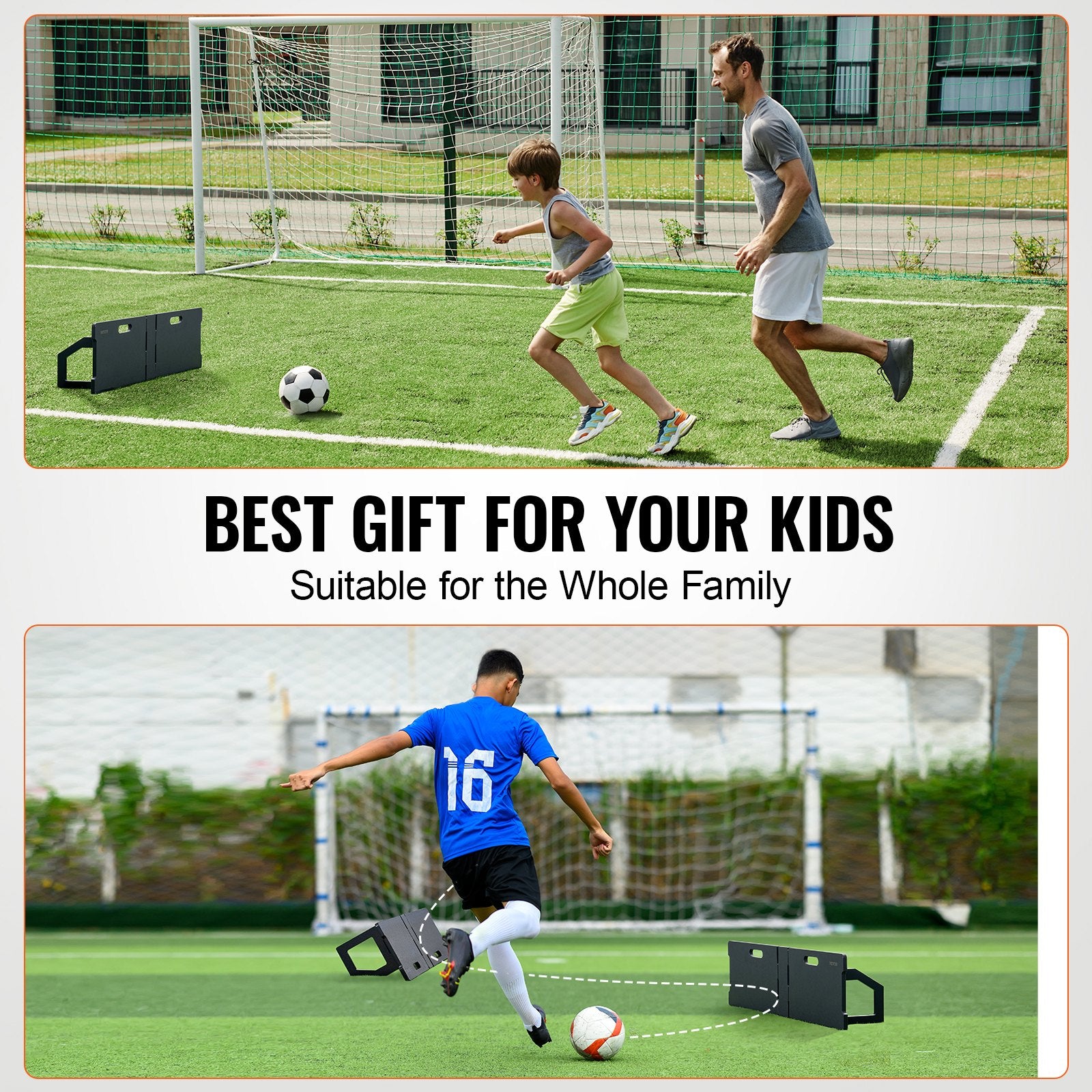 Soccer Rebounder Board, 45"X13" Portable Soccer Wall with 2 Angles Rebound, Foldable HDPE Kickback Rebound V952-ZQHDBHDPEL45RXNTKV0