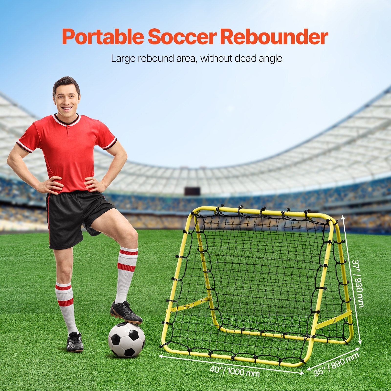 40"x35"x37" Soccer Rebounder Net Kick-Back Portable Football Training Gift V952-ZQHDWTZ10010AQ342V0