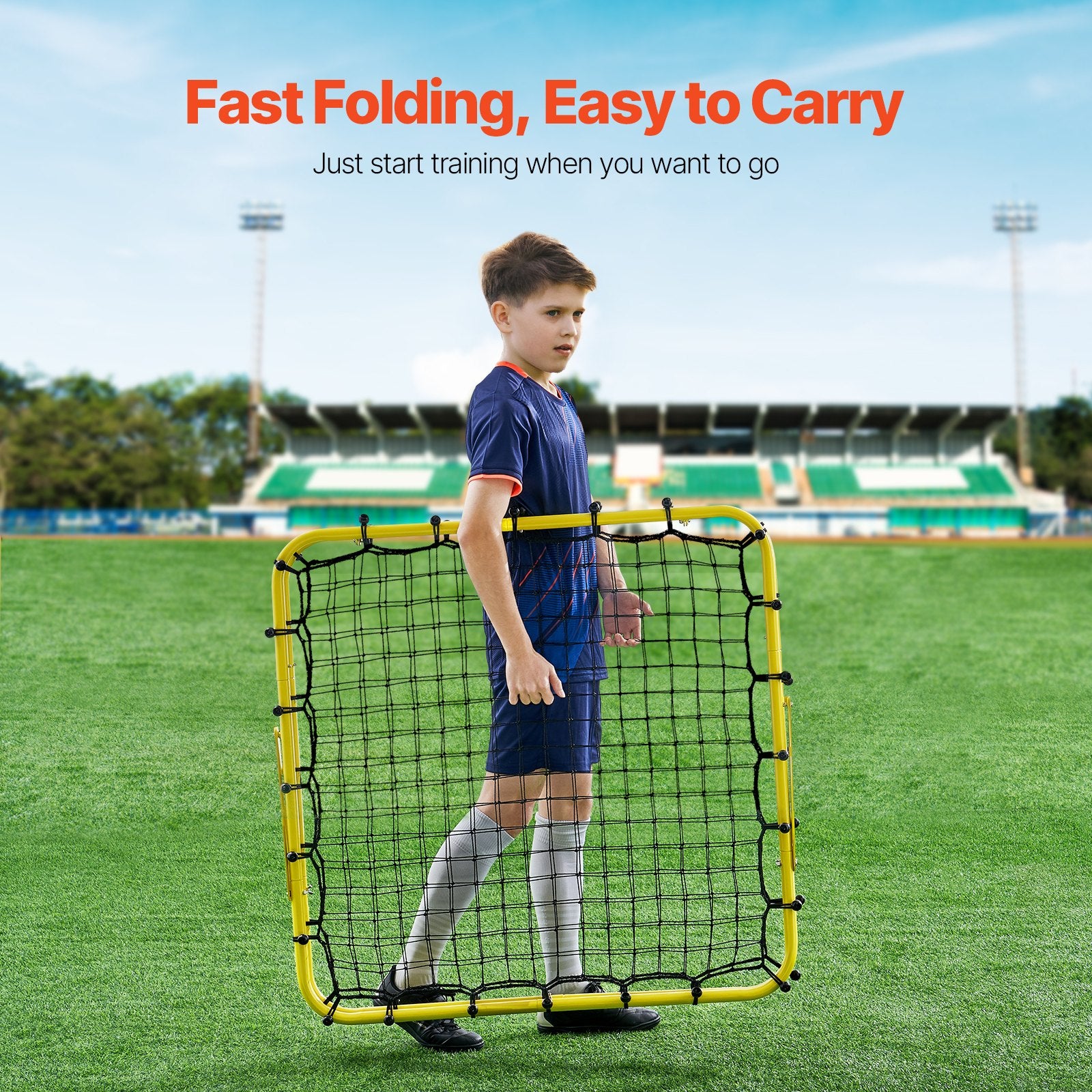 40"x35"x37" Soccer Rebounder Net Kick-Back Portable Football Training Gift V952-ZQHDWTZ10010AQ342V0