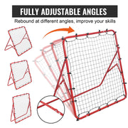 Soccer Rebounder Rebound Net, Kick-Back 100x100 cm, Portable Football Training Gifts, Fully Adjustable Angles V952-ZQHDWTZ10010GPDKLV0