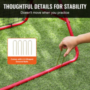 Soccer Rebounder Rebound Net, Kick-Back 100x100 cm, Portable Football Training Gifts, Fully Adjustable Angles V952-ZQHDWTZ10010GPDKLV0