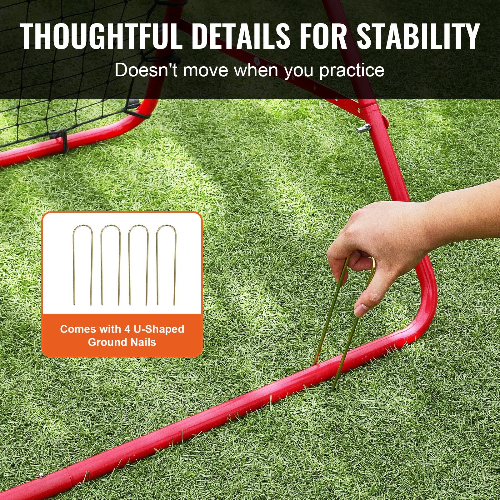 Soccer Rebounder Rebound Net, Kick-Back 100x100 cm, Portable Football Training Gifts, Fully Adjustable Angles V952-ZQHDWTZ10010GPDKLV0