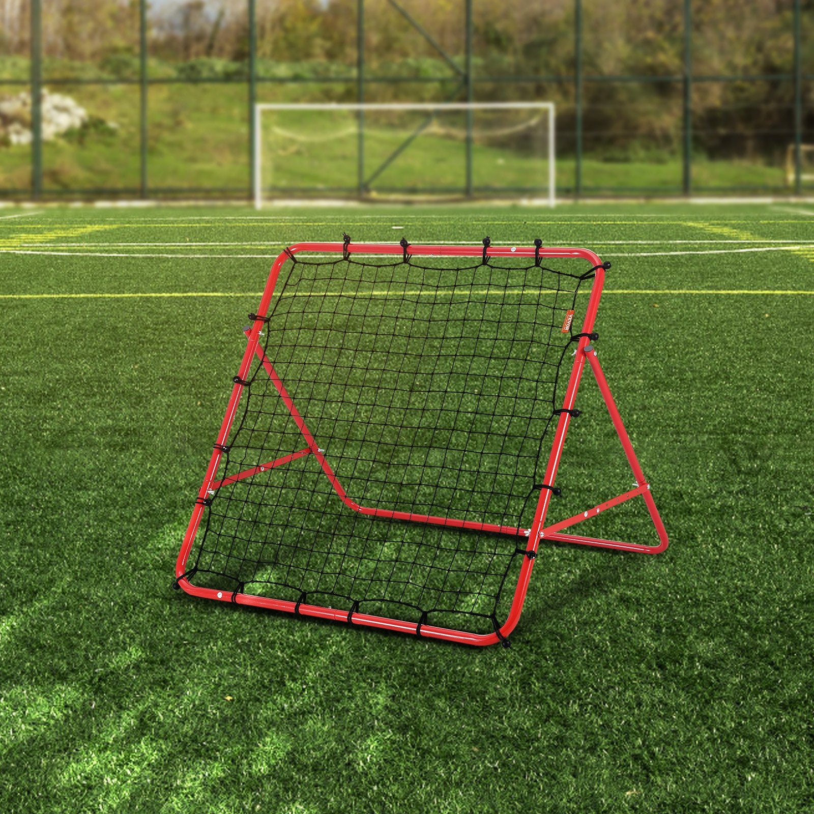 Soccer Rebounder Rebound Net, Kick-Back 100x100 cm, Portable Football Training Gifts, Fully Adjustable Angles V952-ZQHDWTZ10010GPDKLV0