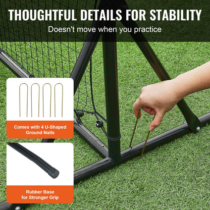 Soccer Rebounder Net, 12x6FT Iron Soccer Training Equipment, Sports Football Training Gift with Portable Bag, V952-ZQHDWTZ126YCS0MY9V0